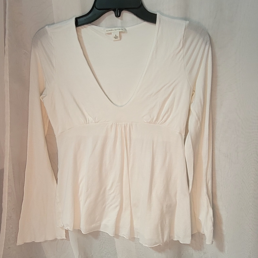Banana Republic Cream Peplum Top